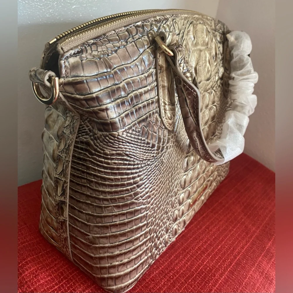 NWT…BRAHMIN… SATCHEL/CROSSBODY CROCODILE/ALLIGATOR EMBOSSED HANDBAG - Picture 14 of 16